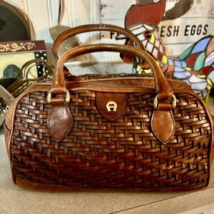 Vintage Aigner woven leather purse